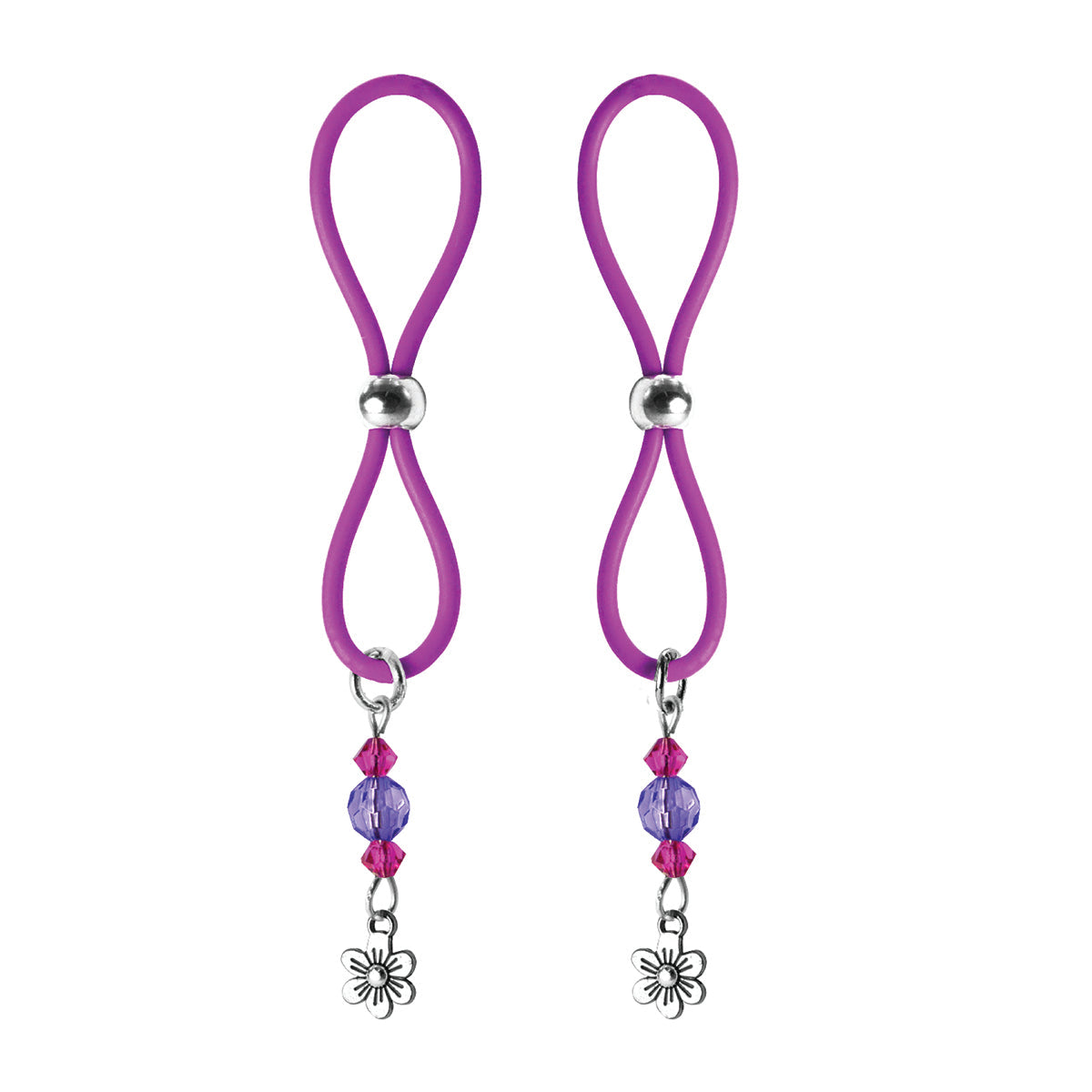 PHS International Nipple Halos Flower Charms – Purple Silicone Nipple Adornments
