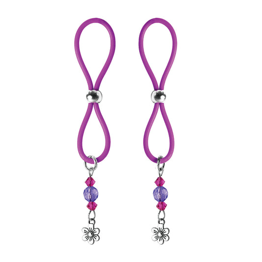 PHS International Nipple Halos Flower Charms – Purple Silicone Nipple Adornments