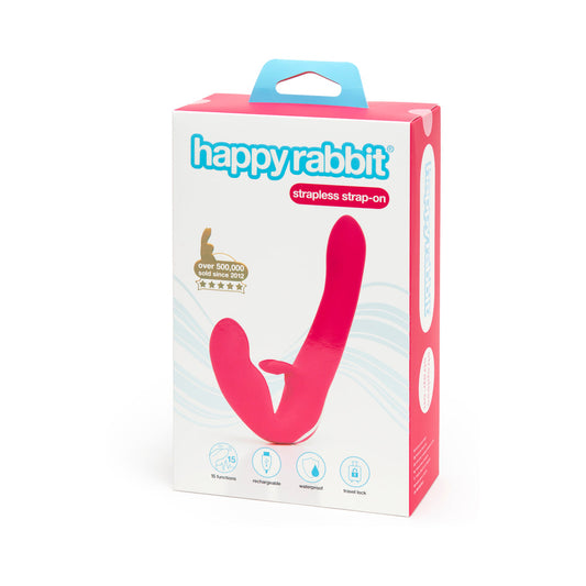 Happy Rabbit Strapless Strap-On Vibrator – Hot Pink
