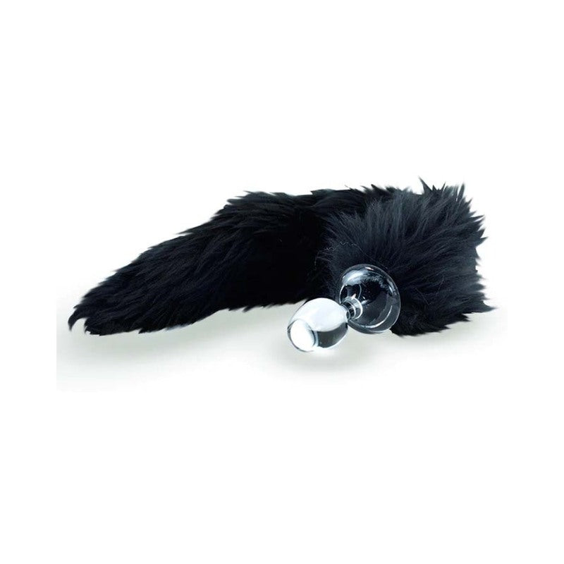 Crystal Delights Minx Faux Fur Tail Plug – Black