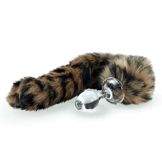 Crystal Delights Minx Faux Fur Tail Plug - Leopard Print