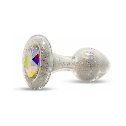 Crystal Delights Sparkle Plug Glass Toy with Flared Base – Multi-Color