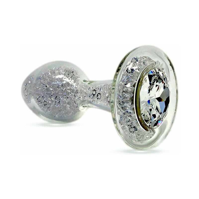 Crystal Delights Sparkle Plug – Clear – Glass Anal Toy with Flared Base
