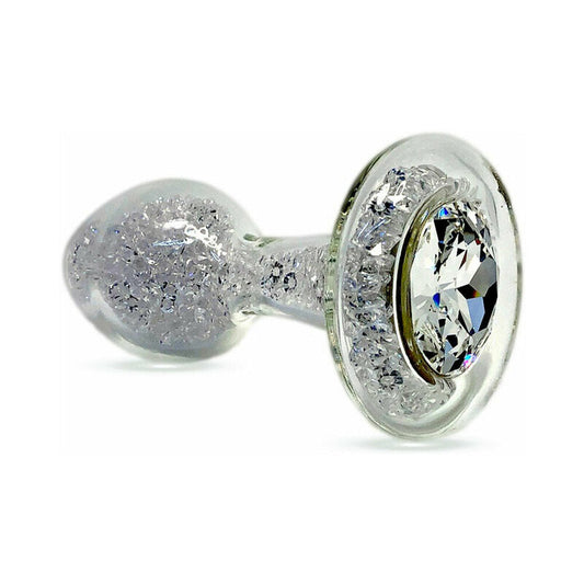 Crystal Delights Sparkle Plug – Clear – Glass Anal Toy with Flared Base