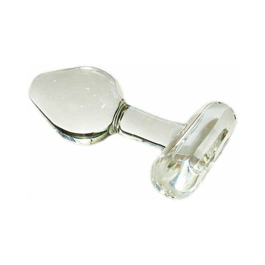 Crystal Delights T-Handle Plug – Clear Glass, Body-Safe Design
