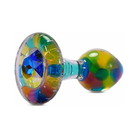 Crystal Delights Funfetti Plug – Multi-Color Glass Anal Toy with Aurora Borealis Gem