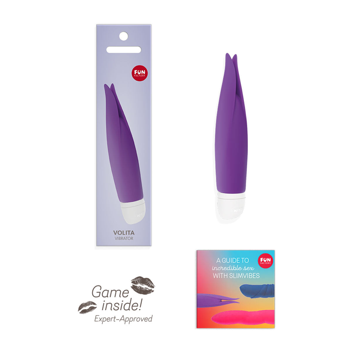 Fun Factory Volita Vibrator – Mini Vibrating Device with Fluttering Tips – Violet