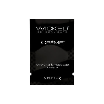 Wicked Créme Packettes 144-Count – Coconut and Sweet Almond Oil-Based Stroking and Massage Cream – White