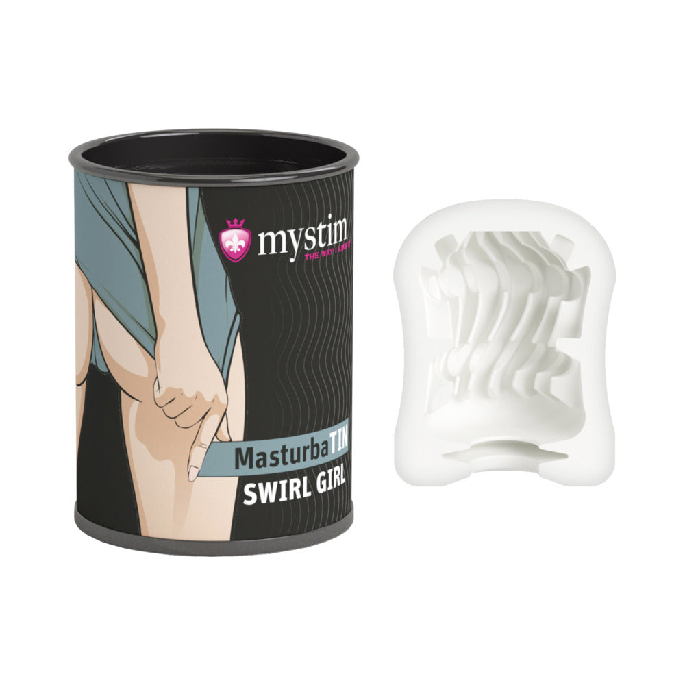 Mystim MasturbaTIN Swirl Girl Stroker – White – Body-Safe TPE Material