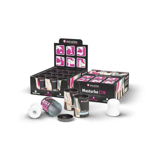 Mystim MasturbaTINS Stroker 12-Piece Display – White