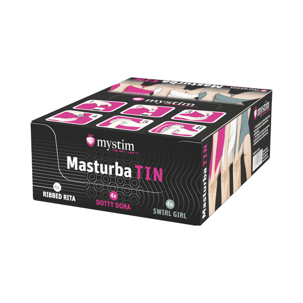 Mystim MasturbaTINS Stroker 12-Piece Display – White