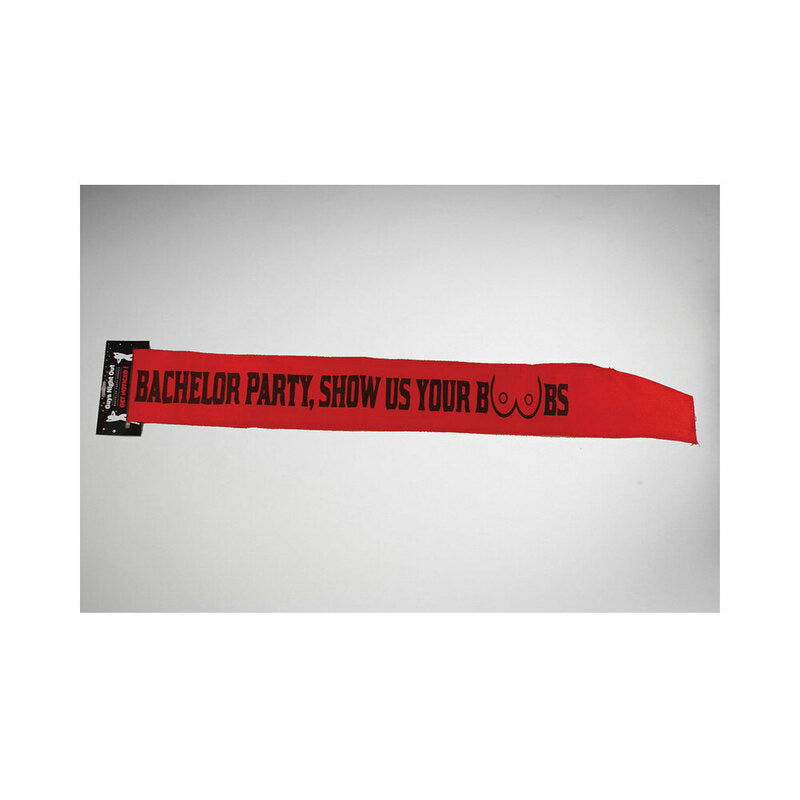 JC Production Design Bachelor Party Show Boobs Sash – Red
