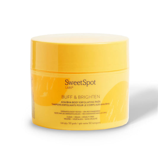 Sweet Spot Labs Buff & Brighten Exfoliating Pads – pH Balanced with Glycolic Acid and Willow Bark Extract