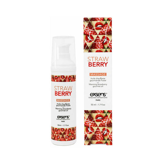Exsens Warming Massage Oil Strawberry – Intimate Massage Gel – Clear
