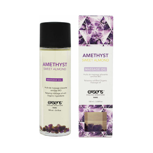 Exsens Amethyst Sweet Almond Massage Oil – 3.4 oz – Light & Absorbent