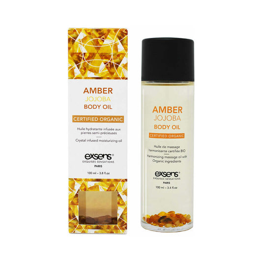 Exsens Amber Jojoba Body Oil – Daily Moisturizer for Skin and Hair – Clear