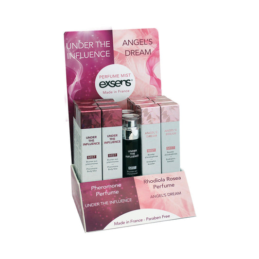 Exsens Pheromone Mist Filled POS Display – 13 Sprays and 2 Testers – Clear
