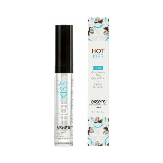 Exsens Hot Kiss Arousal Lip Gloss - Coconut Flavor - 0.24 oz