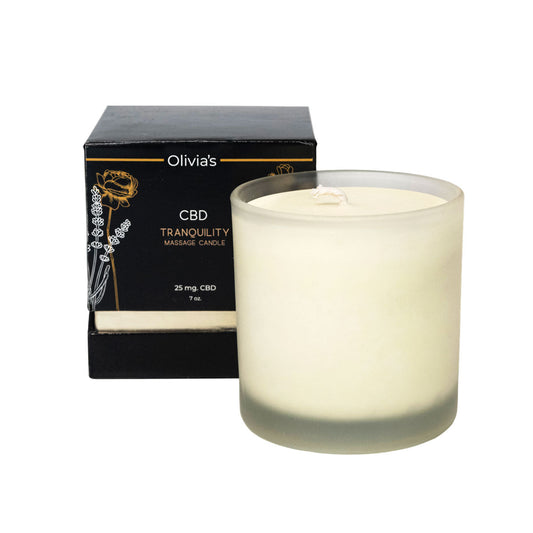 Olivia's Boudoir CBD Tranquility Massage Candle – Relaxing Blend – 7 oz