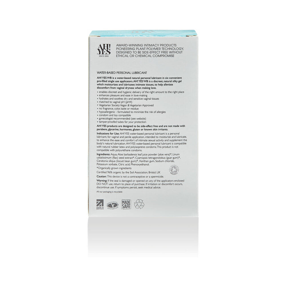 AH! YES WB Water-Based Personal Lubricant Applicators 6-Pack 0.17 oz