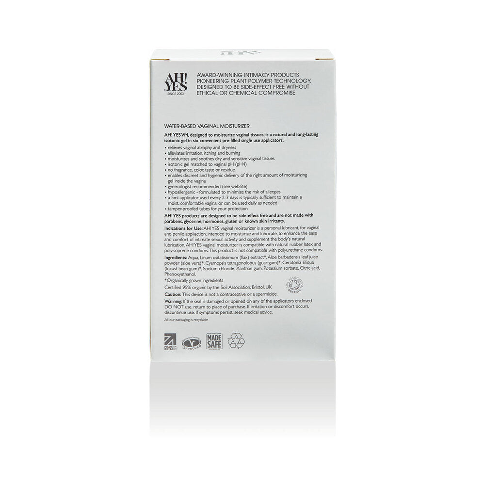 AH! YES VM Vaginal Moisturizing Gel Applicator – Water-Based, 6-Pack