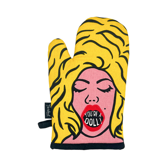 Twisted Wares You're a Doll Oven Mitt - Multi-Color, Cotton Canvas, Heat Resistant