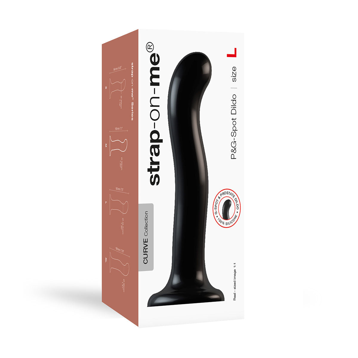 Strap-On-Me P&G-Spot Dildo – Large, Black, Ergonomic Design