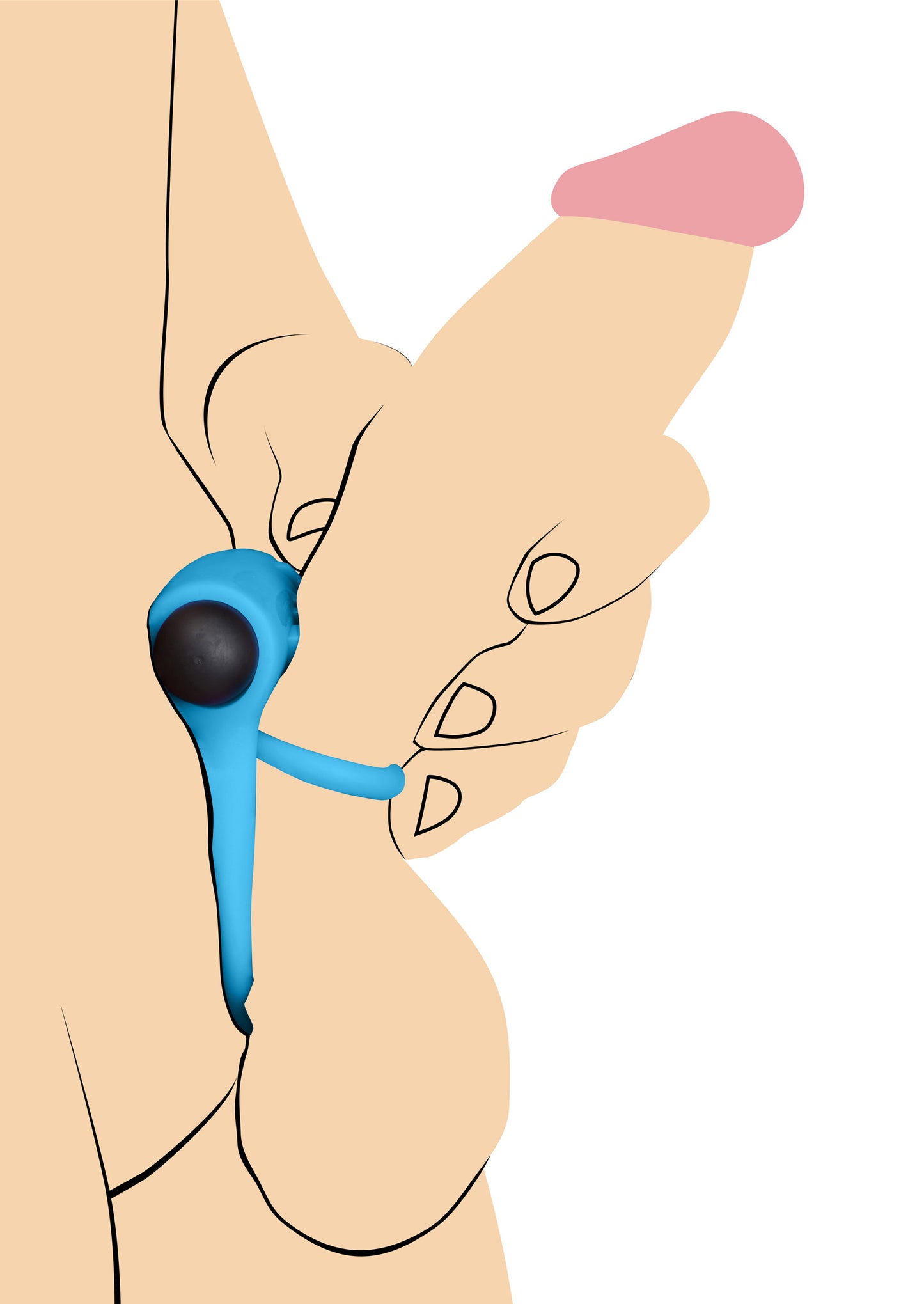 Bang Silicone Cockring and Bullet with Remote Control - Blue