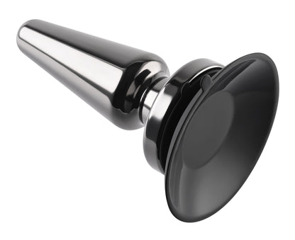 Evolved Novelties Advanced Metal Plug – Vibrating Plug with Suction Cup – Black Chrome