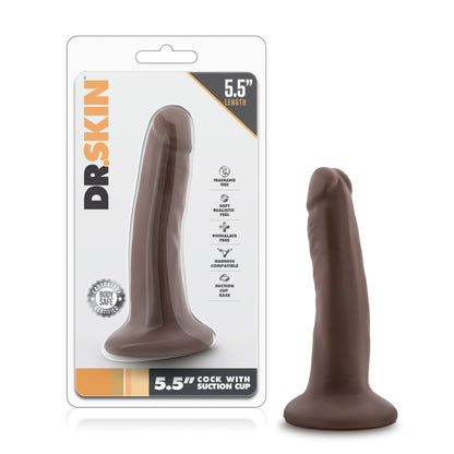 Dr. Skin 5.5 Inch Cock with Suction Cup - Chocolate