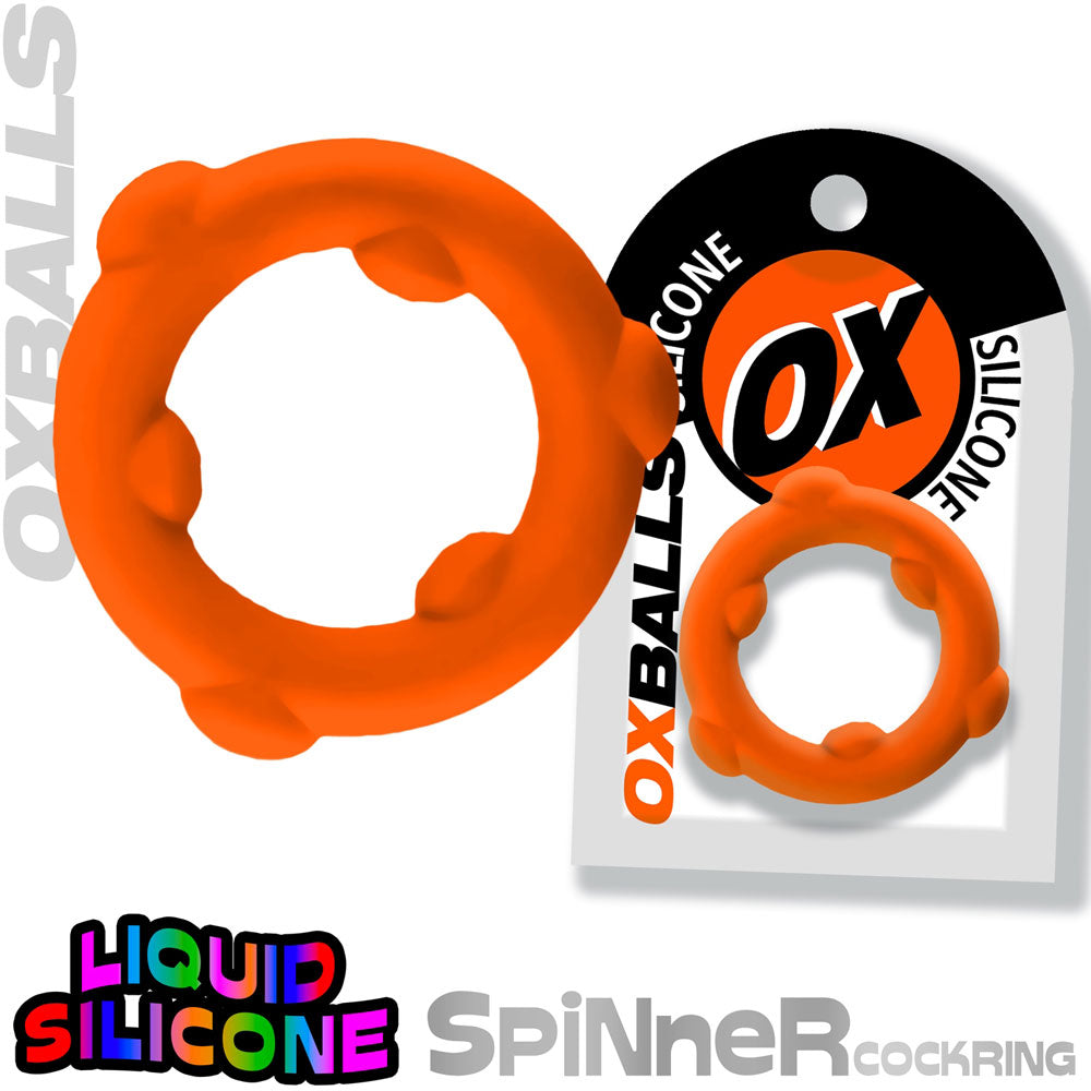 Oxballs Spinner Single Silicone Ring – Orange – Mega-Stretch Cockring