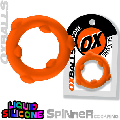 Oxballs Spinner Single Silicone Ring – Orange – Mega-Stretch Cockring