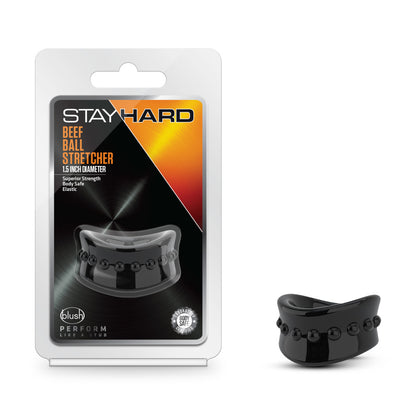 Blush Stay Hard Beef Ball Stretcher - 1.5 Inch Diameter - Black