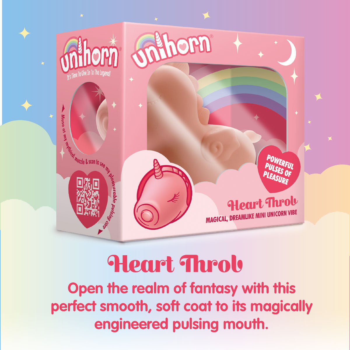 Unihorn Heart Throb Rechargeable Unicorn Vibrator with Dual Motor - Pink