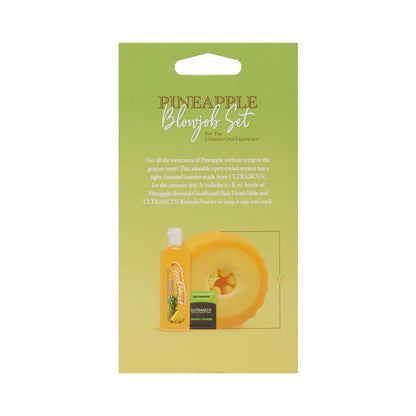 Doc Johnson Goodhead Pineapple Blowjob Set - Open-Ended Stroker with Pineapple Flavor - Yellow