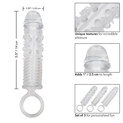 CalExotics 3 Piece Textured Extension Set - Clear
