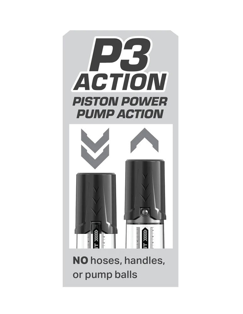 Pipedream Max Boost Penis Pump - Black/Clear - Manual Piston Action