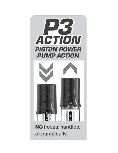 Pipedream Max Boost Penis Pump - Black/Clear - Manual Piston Action