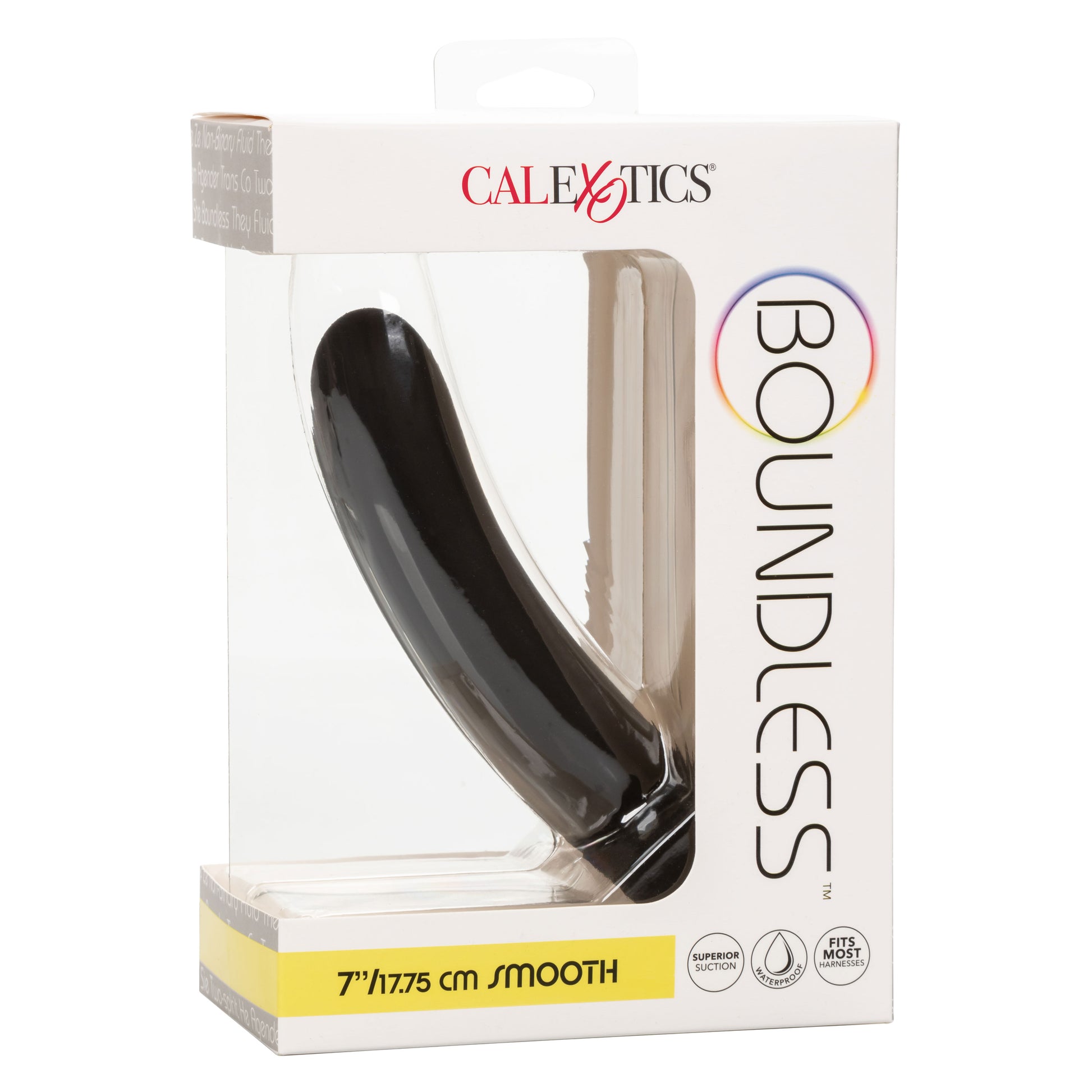 CalExotics Boundless 7 Inch Smooth Probe – Black – Hypoallergenic Silicone with Suction Cup