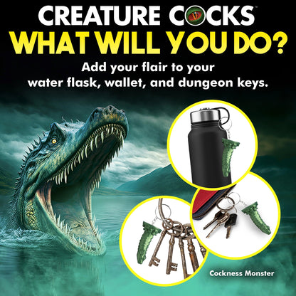 XR Brands Cockness Monster Keychain – Green, Mini Fantasy Accessory