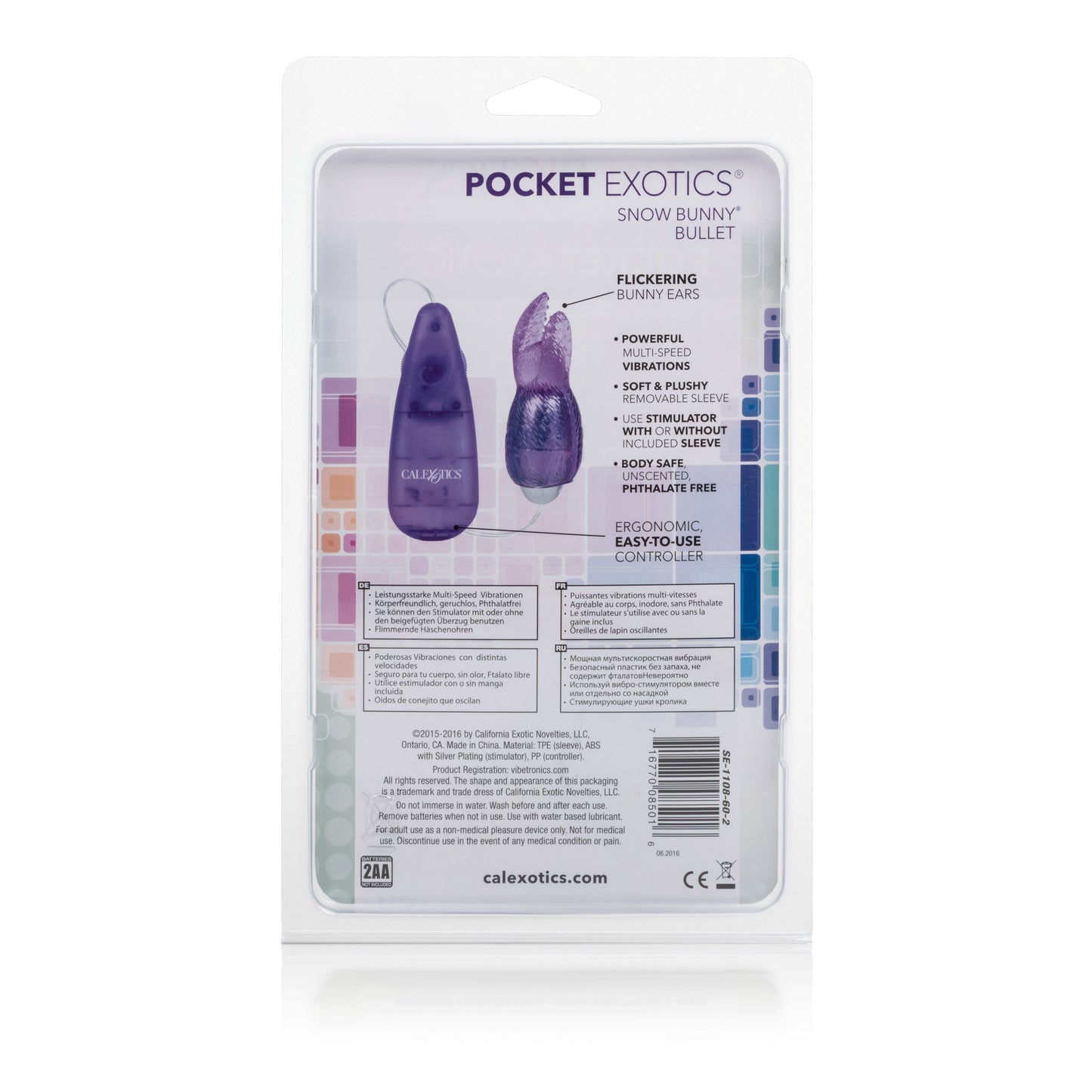 CalExotics Pocket Exotics Snow Bunny Bullet - Purple - High-Intensity Vibrating Bullet with Bunny Teaser