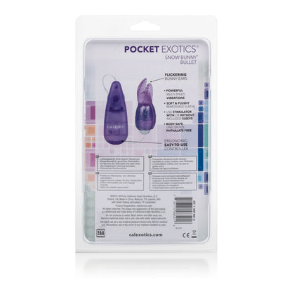 CalExotics Pocket Exotics Snow Bunny Bullet - Purple - High-Intensity Vibrating Bullet with Bunny Teaser