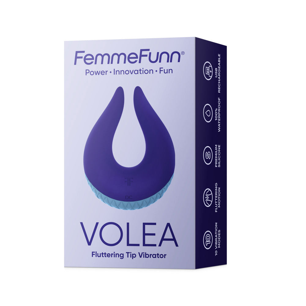 Volea Dark Purple and Light Blue Targeted Vibrator with 10 Vibration Modes