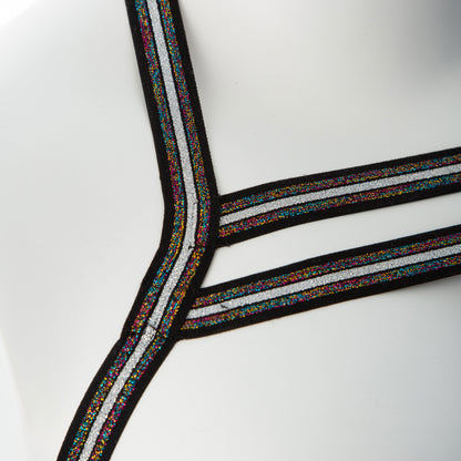 Voodoo Toys Gender Fluid Silver Lining Harness – Multi-Color, Large/XXLarge