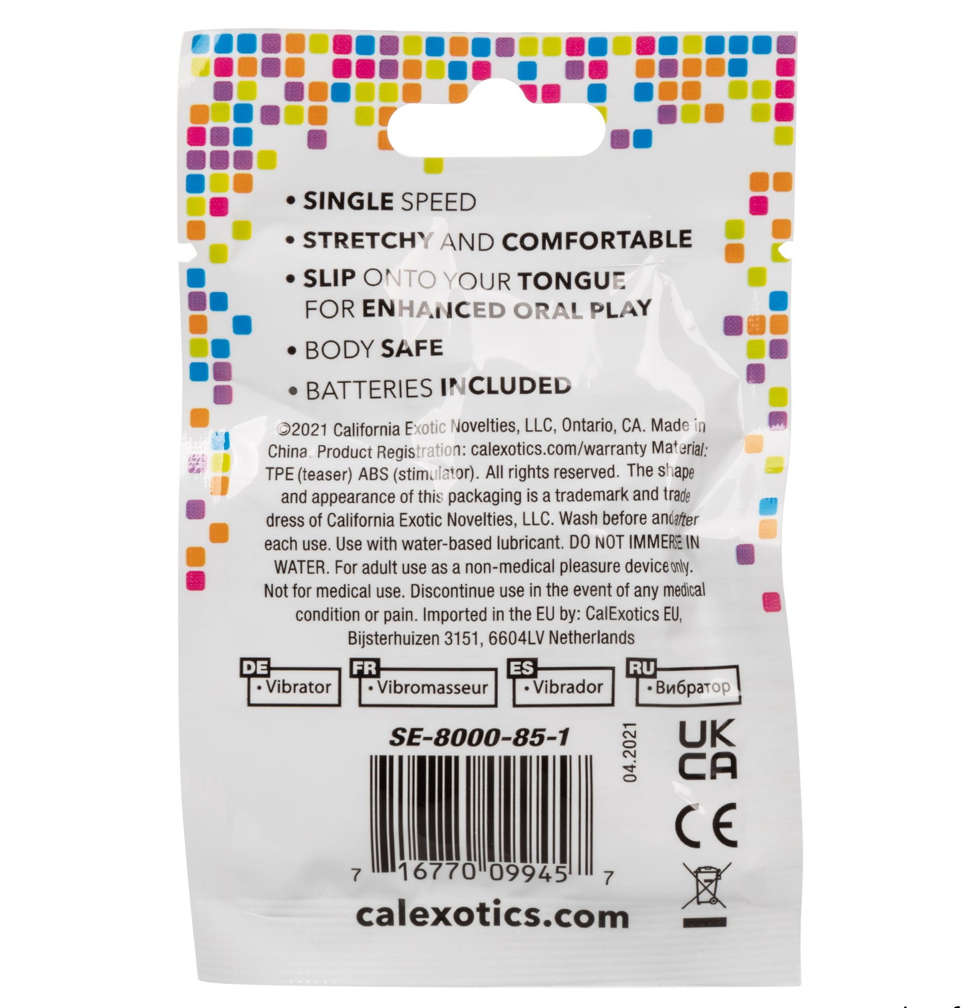 CalExotics Foil Pack Vibrating Tongue Teaser – Clear