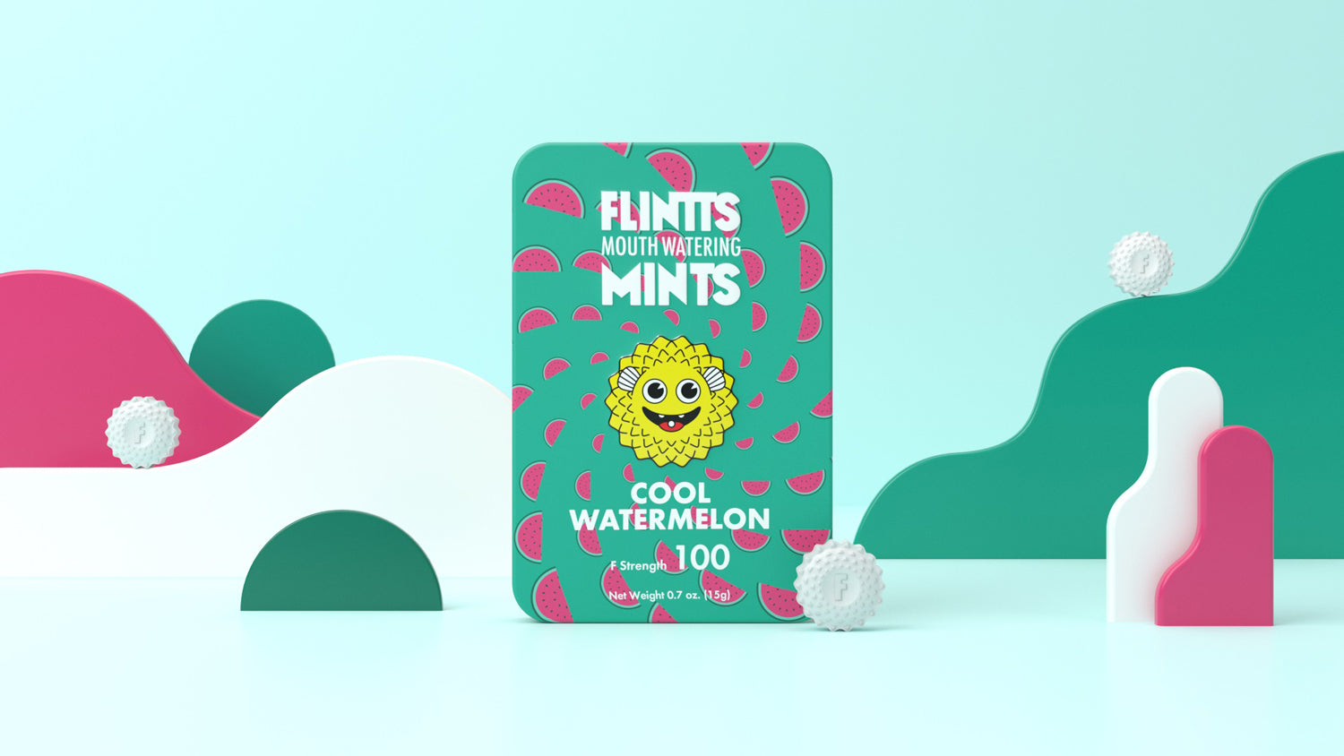 Flintts Mouth Mints Cool Watermelon - Refreshing Mint Flavor