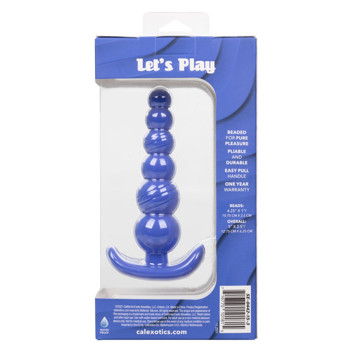 Cheeky X-6 Beads Anal Probe – Blue, Waterproof, Phthalate Free