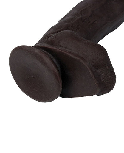 Real Skin 12 Dual Layer Dildo - Realistic Dark Brown Bendable Dildo