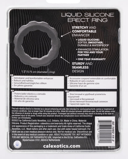 CalExotics Alpha Liquid Silicone Erect Ring - Gray - Ultra-Stretchy Enhancer