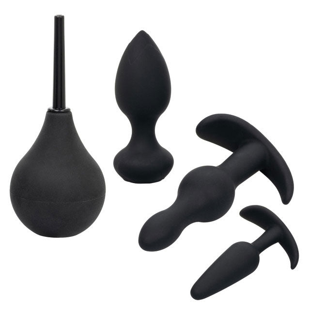 CalExotics Pleasure Kits Anal Explorer Collection - Black - 4-Piece Set with Rechargeable Probe